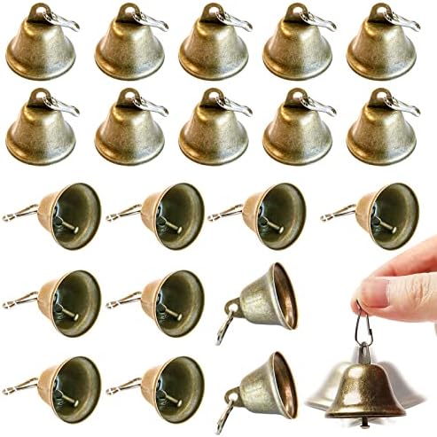 20PCS Brass Craft Bells with Spring Hooks