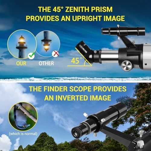 90mm Aperture Refractor Telescope with 2 Eyepieces Carry Bag Phone Adapter