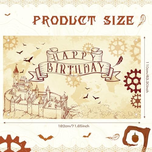 Wizard Party Backdrop Banner Magic School Castle Happy Birthday Decoration