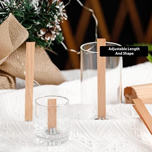 Ziosxin 800pc Smokeless Cherry Wood Candle Wicks with Stand and Glue Dot