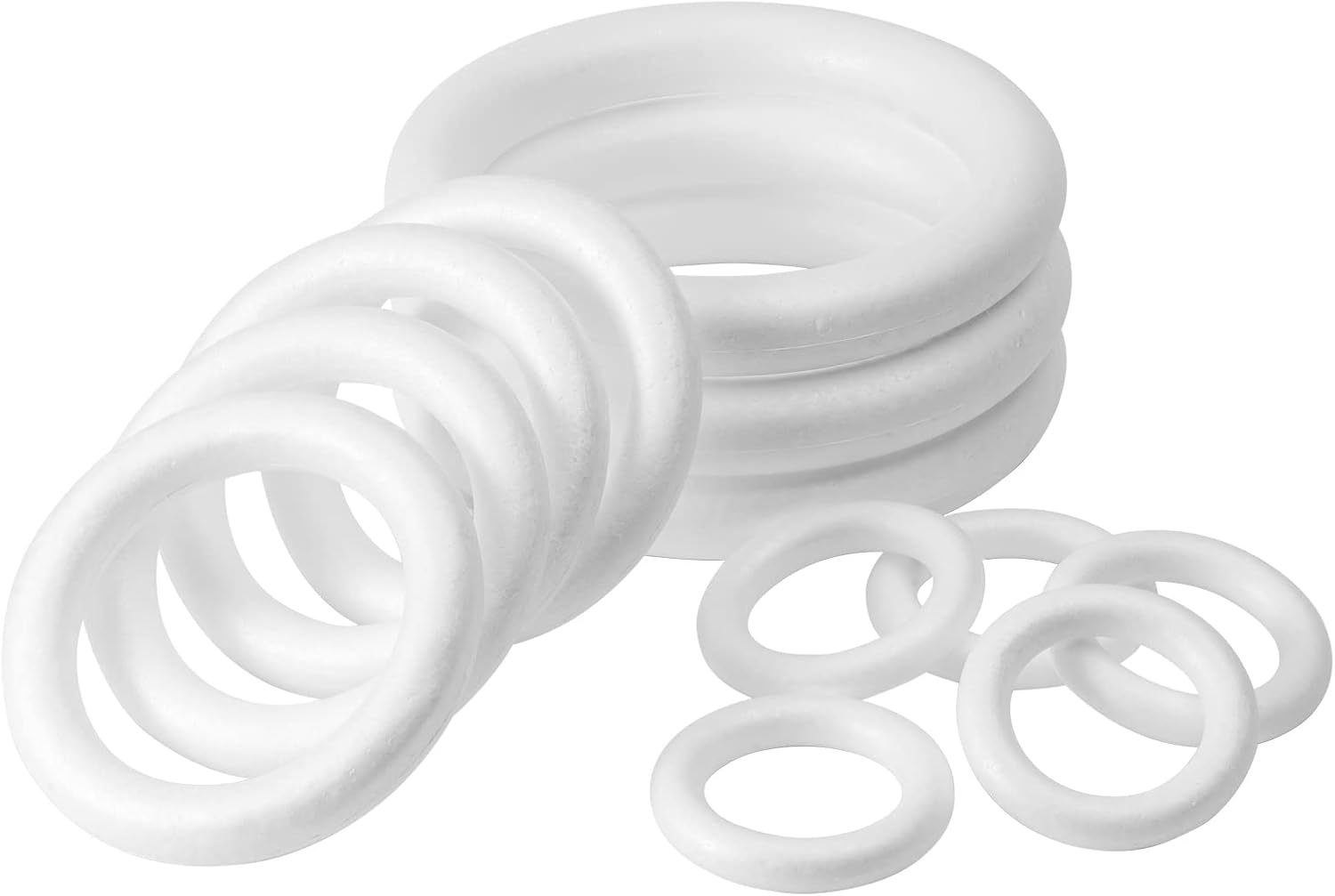 FFchuanhe 12 Pack Craft Foam Wreath White