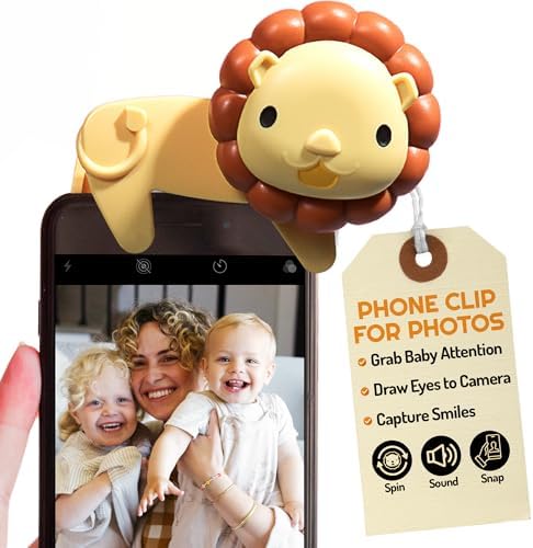 Looky Lou Lion Rattle Phone Clip for Baby Photos