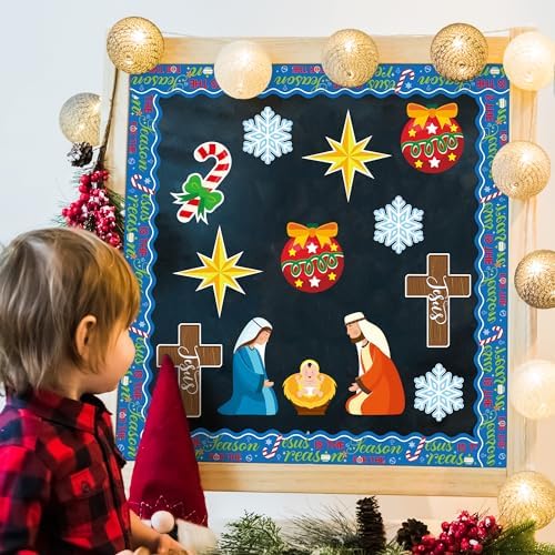 BeYumi 96Pcs Jesus Is The Reason Cutouts Bulletin Board Set
