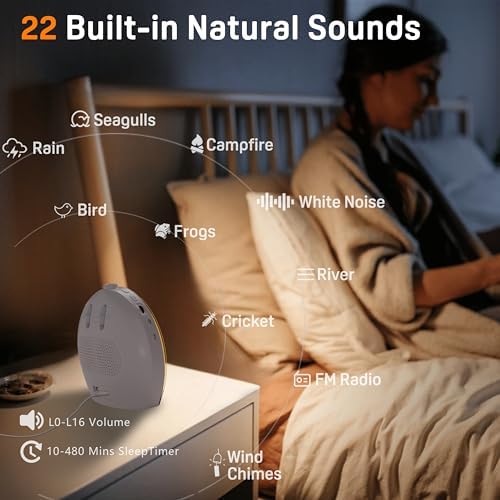 JALL Sunrise Alarm Clock with 25 Sounds and 17 Night Lights