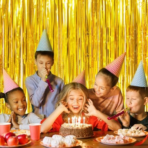 Twinkle Star 2 Pack Gold Photo Booth Backdrop Curtains