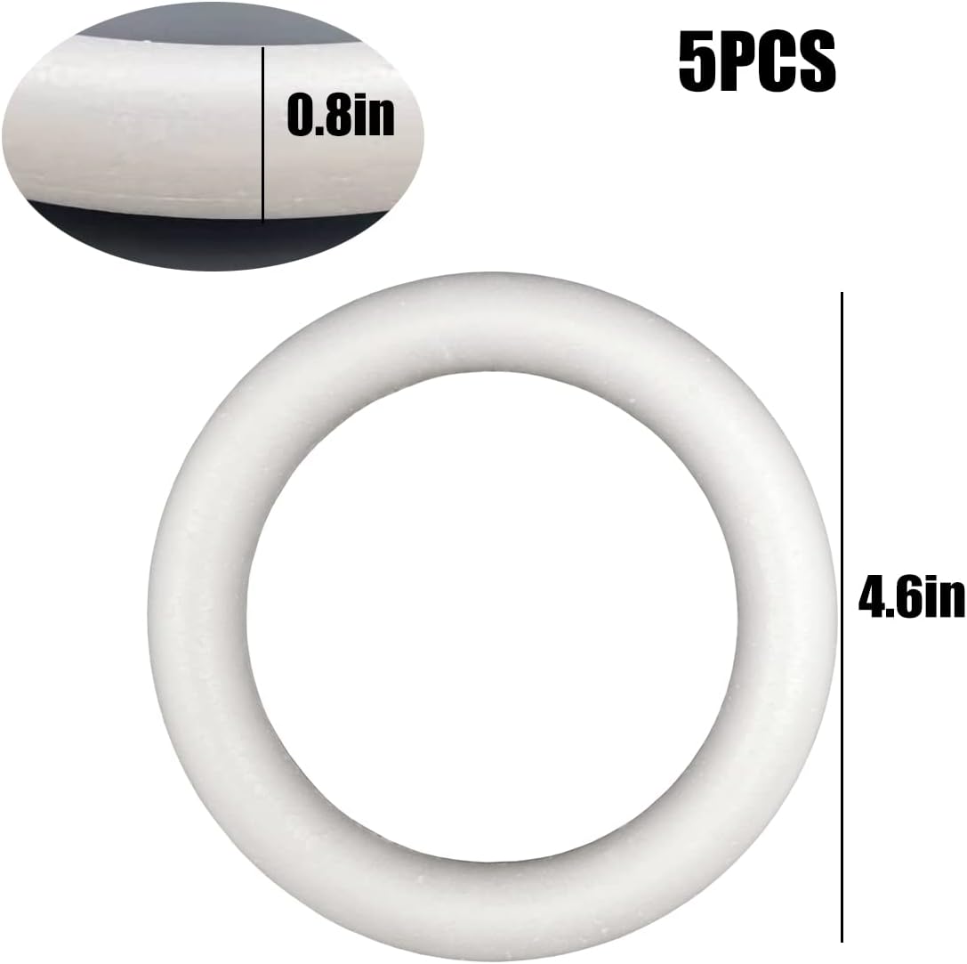FFchuanhe 12 Pack Craft Foam Wreath White