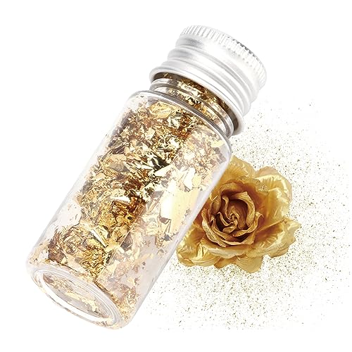 Lwuey Gold Leaf Cake Decor 2PCS Sparkling Flakes