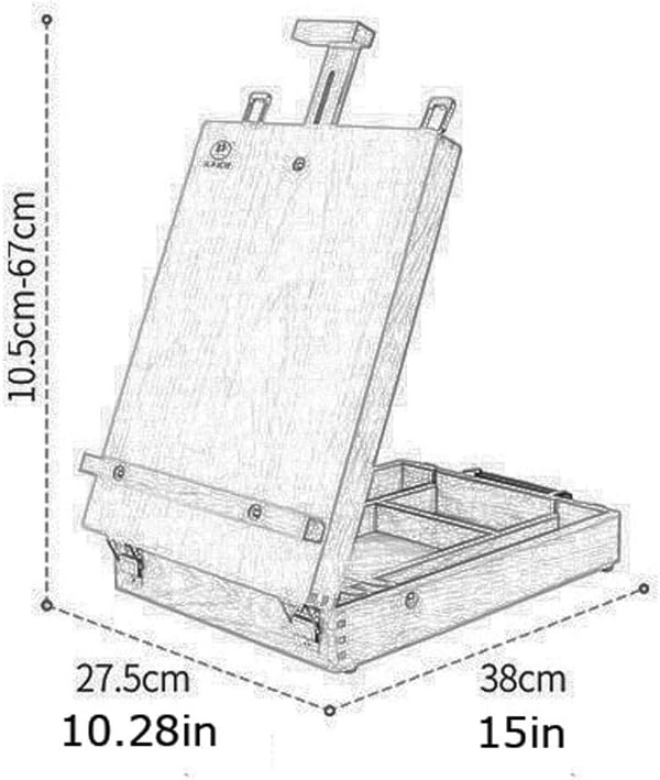 Red Canvas Display Stand Portable Drawer Storage Desktop Easel