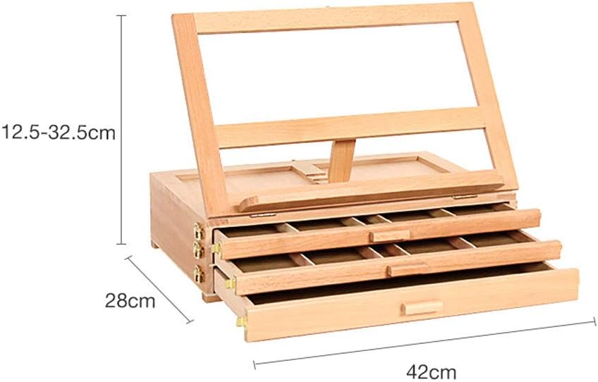 Beech Desktop Easel with Three Drawers and Four Adjustments