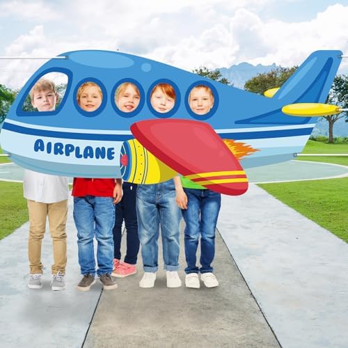 Airplane Photo Prop Selfie Frame Birthday Party Decor 74x30in