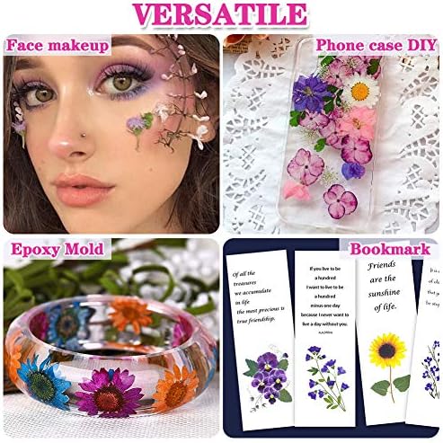 140 Pcs Real Dried Pressed Flowers Leaves Petals for Crafts