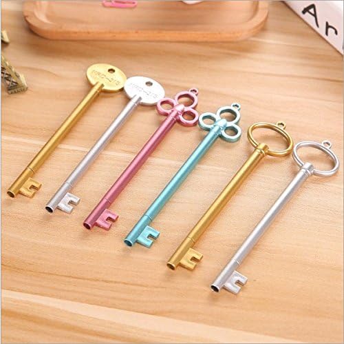 20 Pieces Novelty Key Gel Ink Pens Retro Style Black Ink Fine Point