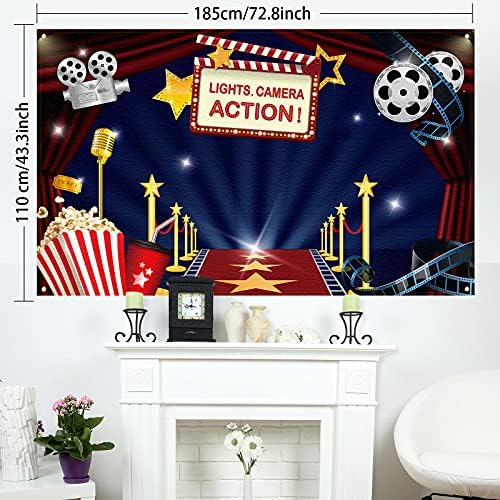 Movie Theme Party Fabric Backdrop - 728 x 433 Inch