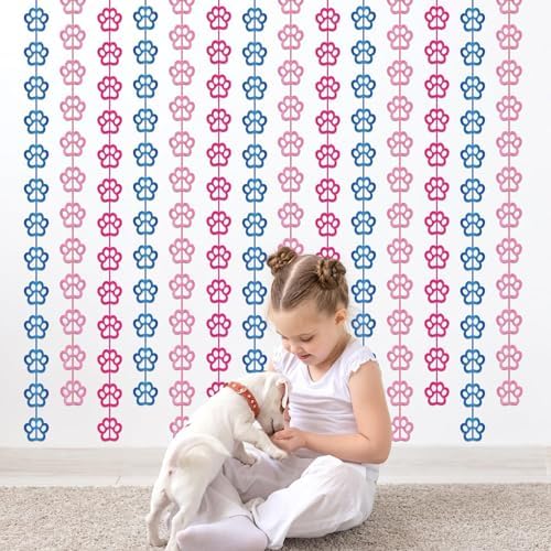 2 Pack Paw Birthday Decorations Blue and Pink
