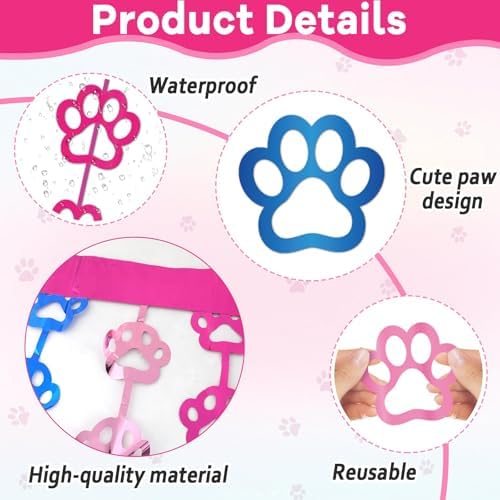 2 Pack Paw Birthday Decorations Blue and Pink