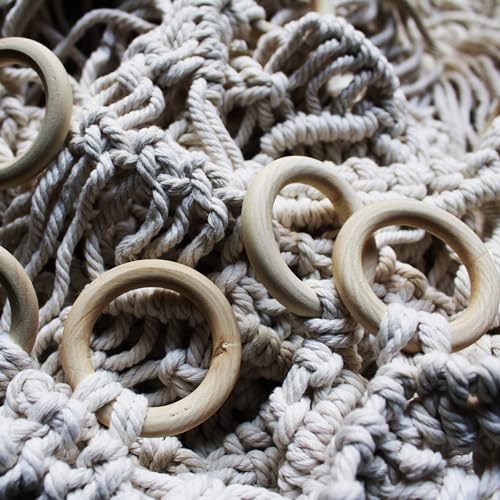 Macrame Curtain Boho Doorway Decor With Wooden Rings
