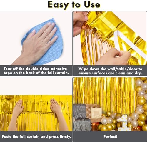 Twinkle Star 2 Pack Gold Photo Booth Backdrop Curtains