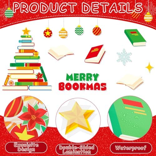 Christmas Bulletin Board Decoration Set with 74pcs Decorations