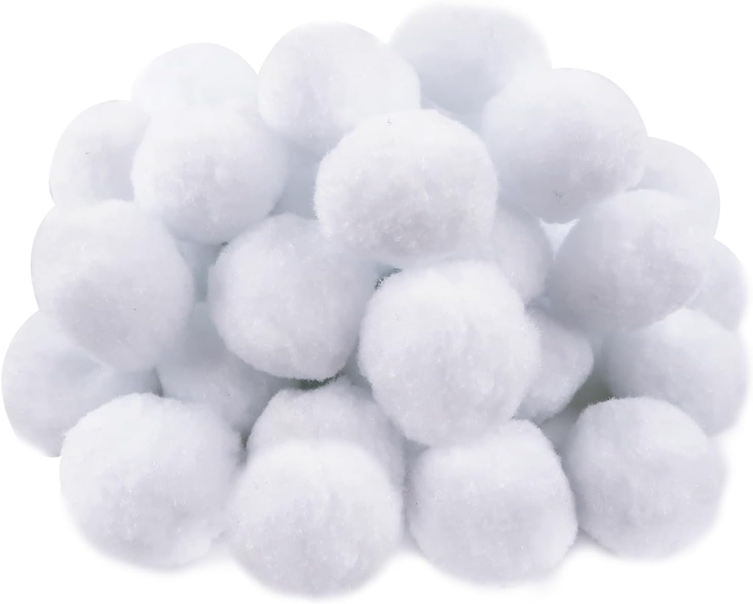 TOAOB 30PCS Large 2 Inch White Pom Poms for DIY Crafts