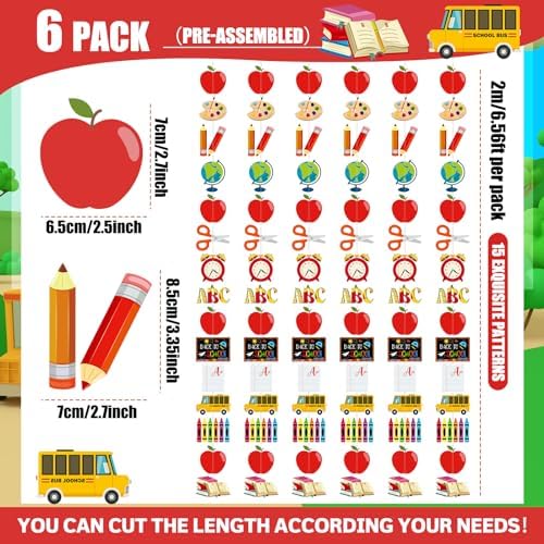 6 Pcs Back to School Garland Decorations