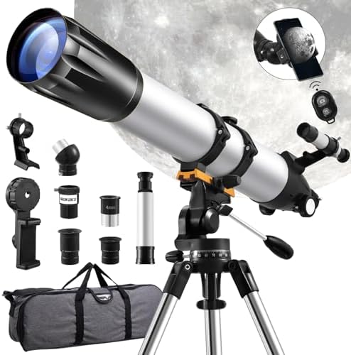 Sararoom High-Powered Refractor Telescope with Tripod and Phone Adapter