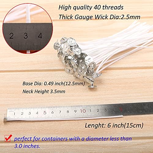 MILIVIXAY 6 Inch Candle Wick Bundle