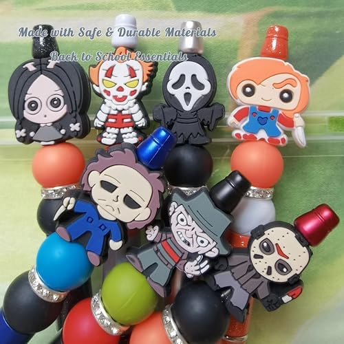 7PCS Horror Movie Pens with Clear Storage Box