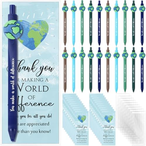 20 Sets Back to School Gift Cute Retractable Globe Pens