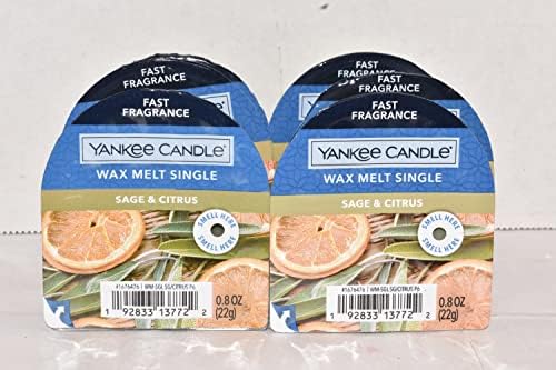 Yankee Candle Lot of 6 Sage Citrus Wax Melt Singles Fast Fragrance