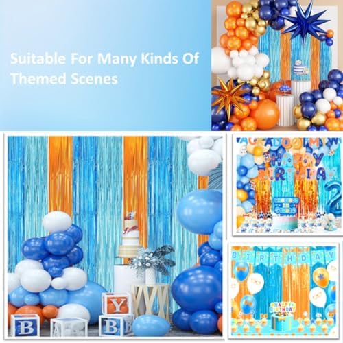 2 Pack Blue and Orange Streamers Party Decorations