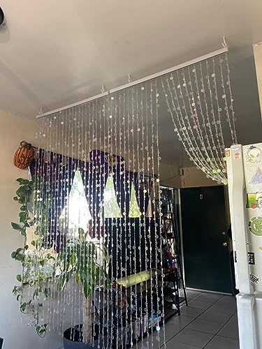 FlavorThings 3FTx6FT Pink Iridescent Beaded Curtain