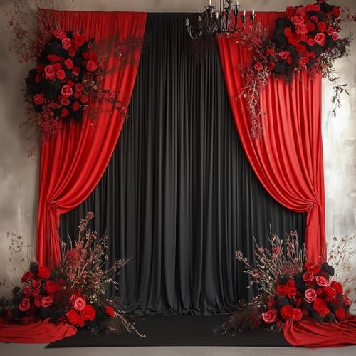 10ft x 12ft Wrinkle Free Black Backdrop Curtain 2 Panels