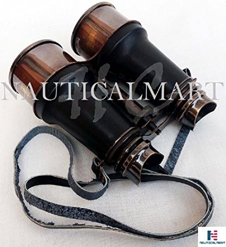 NauticalMart Marine Brass Binocular with Leather Strap
