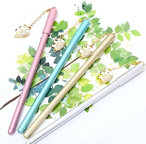 12Pcs Cute Gel Ink Pens with Elephant Pendant