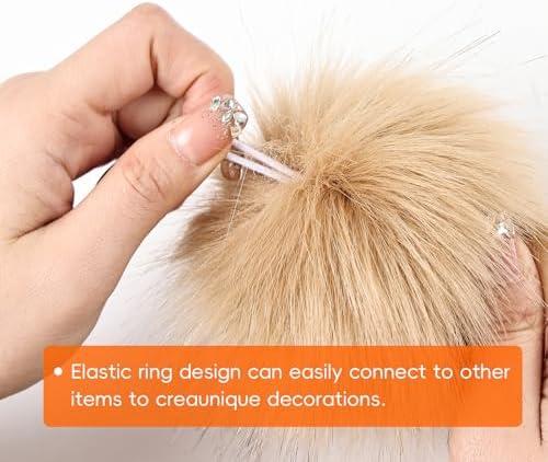 Daieparty 24 Pcs Dark Faux Fur Pom Pom Balls with Elastic Loops