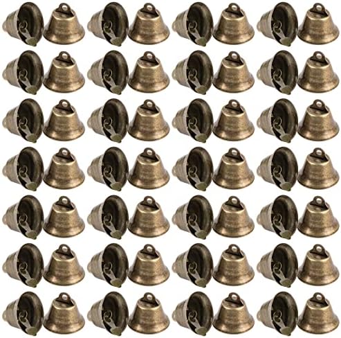 AUEAR 60 Pack Bronze Mini Jingle Bells 26mm Craft Decorations