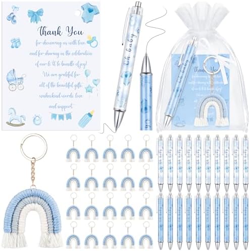 20 Piece Baby Shower Favor Gift Set with Pens and Keychains