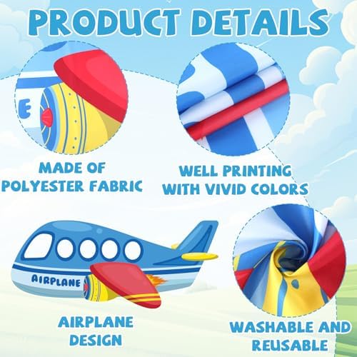 Airplane Photo Prop Selfie Frame Birthday Party Decor 74x30in