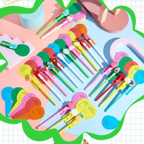 36 Pcs Happy Birthday Pens with Balloon Cards Set