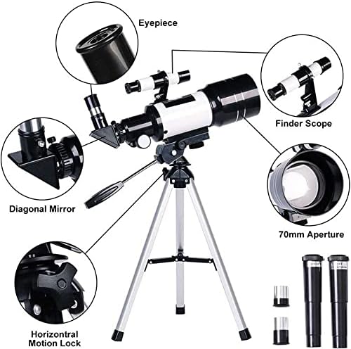 70mm Aperture Refractor Telescope with Smartphone Adapter for Kids and Adults