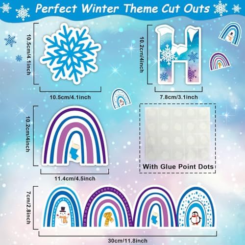 Winter Boho Rainbow Bulletin Board Decorations Set