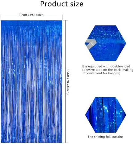 Navy Blue Foil Fringe Backdrop for Party Decorations