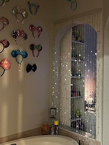 FlavorThings 3FTx6FT Pink Iridescent Beaded Curtain