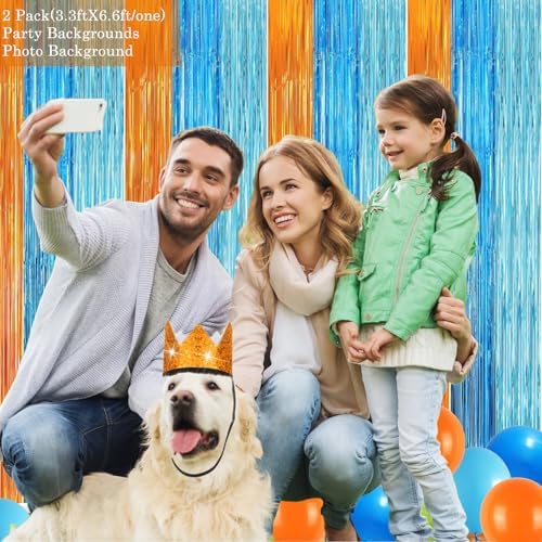 2 Pack Blue and Orange Streamers Party Decorations