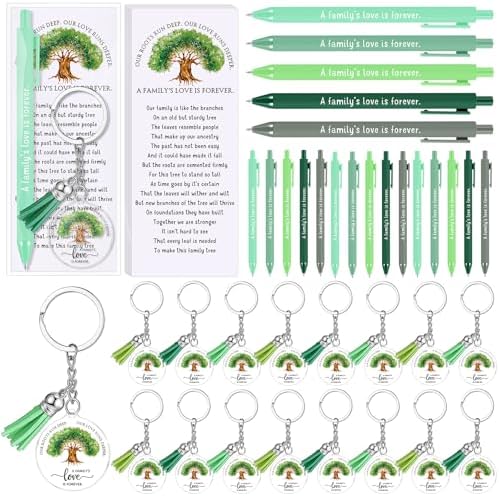40 Piece Family Reunion Gift Set with Pens Keychains and Cards