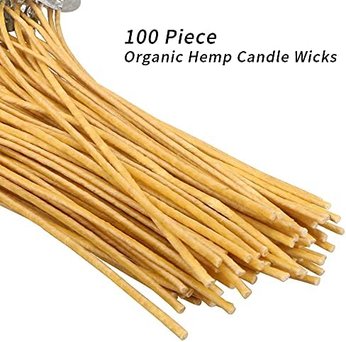 100 PCS 6 Inch Hemp Candle Wicks with Natural Beeswax