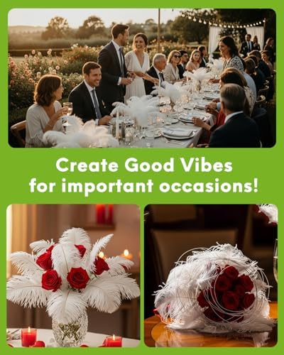 NEWONG 30pcs White Ostrich Feathers for Crafts and Decor