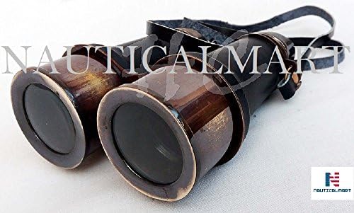 NauticalMart Marine Brass Binocular with Leather Strap