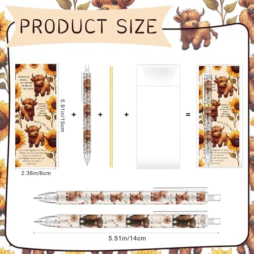 24 Piece Highland Cow Ballpoint Pen Gift Set