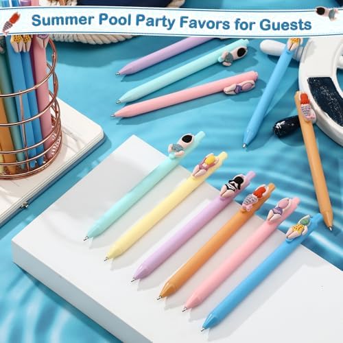 24 Pcs Pool Themed Ballpoint Pens for Summer Party and School Use